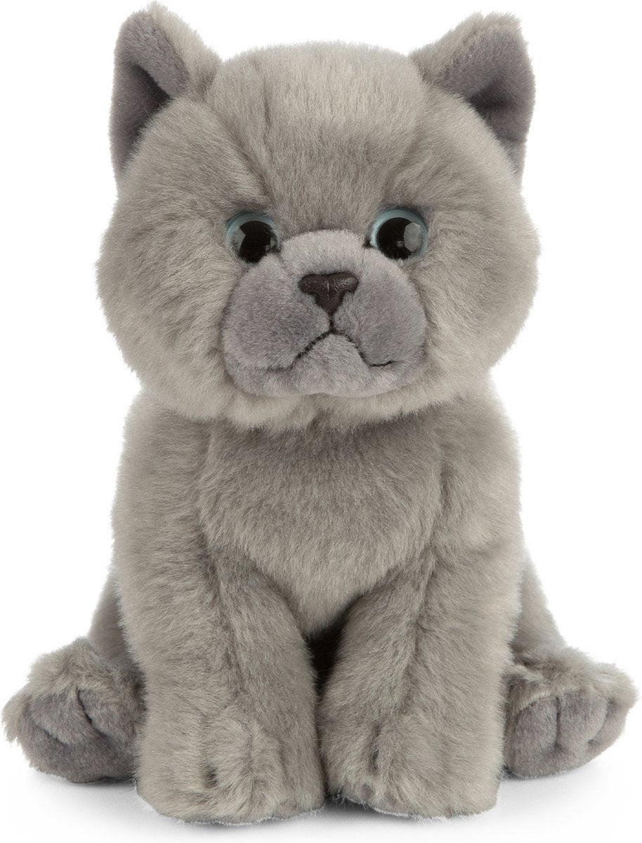 Peluche de gato Living Nature - British Shorthair - gris - peluche - 16 cm - peluche de gato
