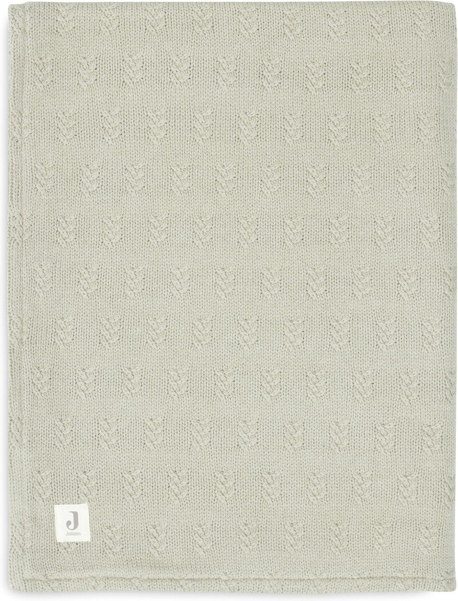Jollein - coperta per lettino 100x150 cm - coperta per bebè - maglia a grana - velluto verde oliva