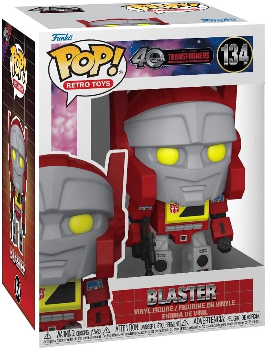 Funko transformers blaster vinyl figuur 134 pop! all-over - pvc - fan merch, film