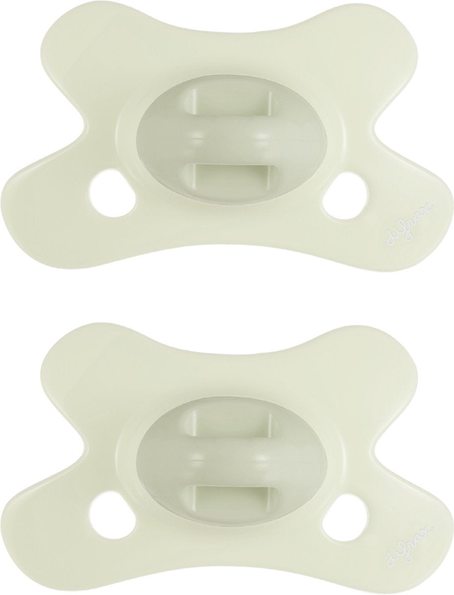 Difrax fopspeen natural - 0 tot 6 maanden - lichtgroen - 2 stuks