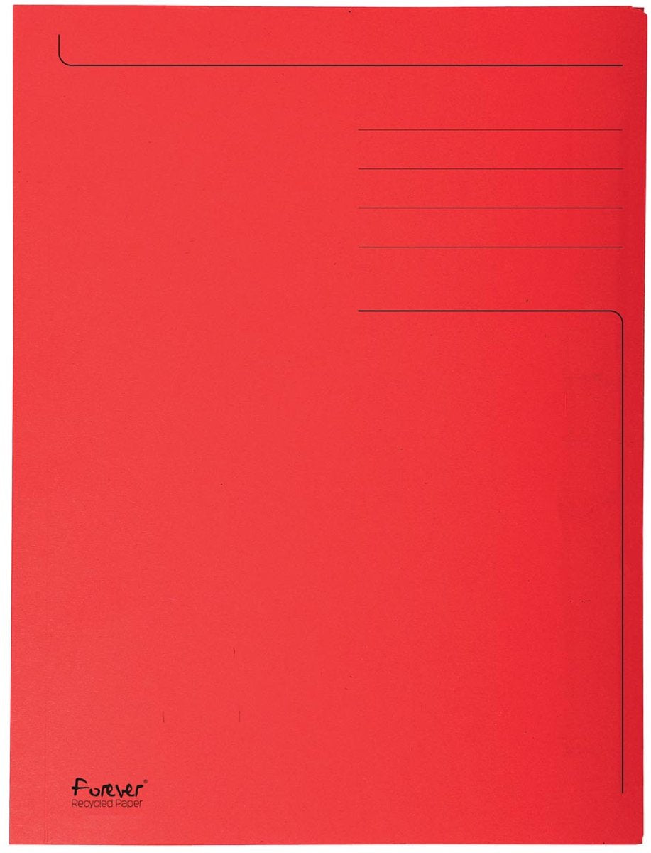Exacompta 50x forever® bedrukte map met 3 kleppen - 280gm2 - 24,5x35 cm voor folio - rood - 449003e