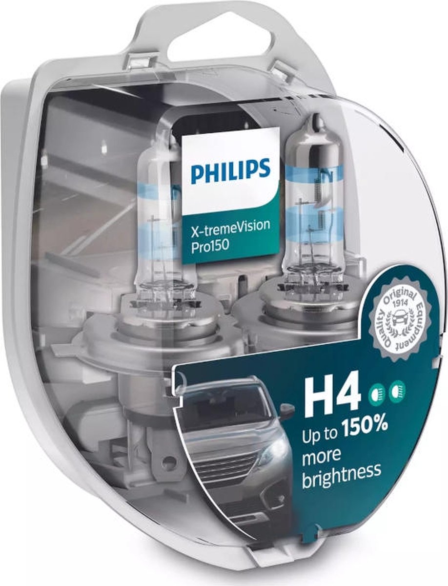 Lampada frontale Philips x-tremevision pro 150 da lampada h4 12v kit xtreme vis.pro150