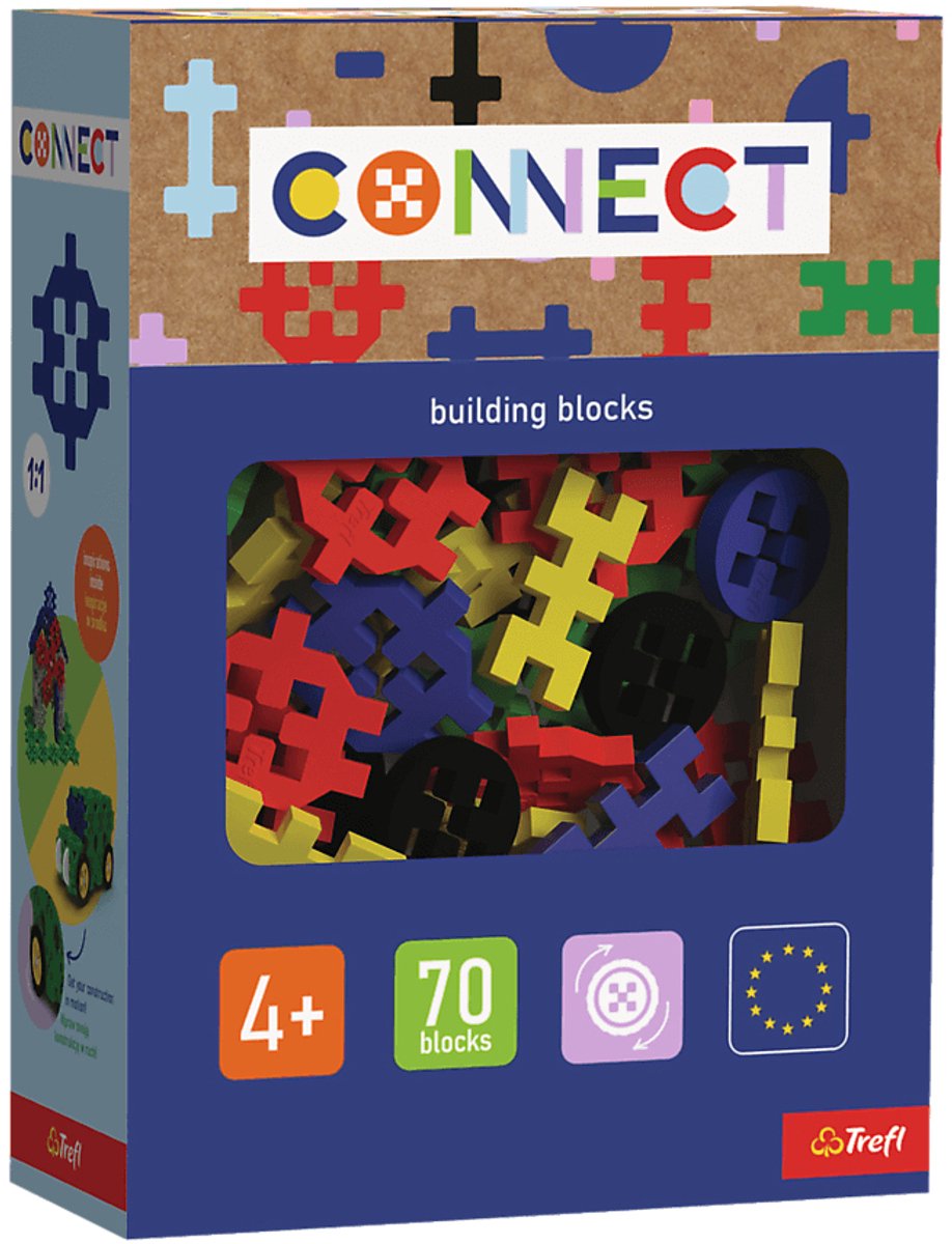 Trefl connect connect - bouwblokken 70 - standaard meerkleurig_fsc mix 70%