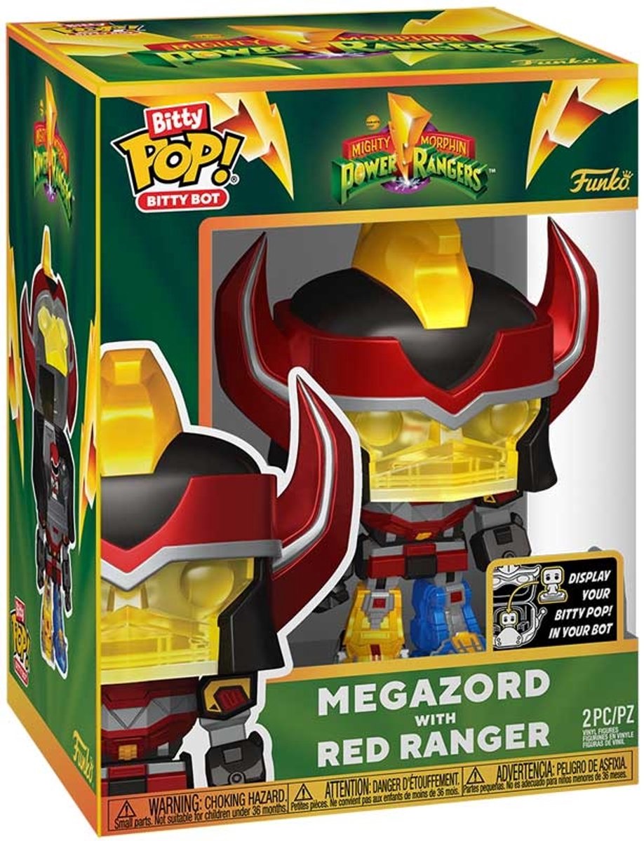 Funko bitty bop bitty bot - power rangers megazord con ranger rosso