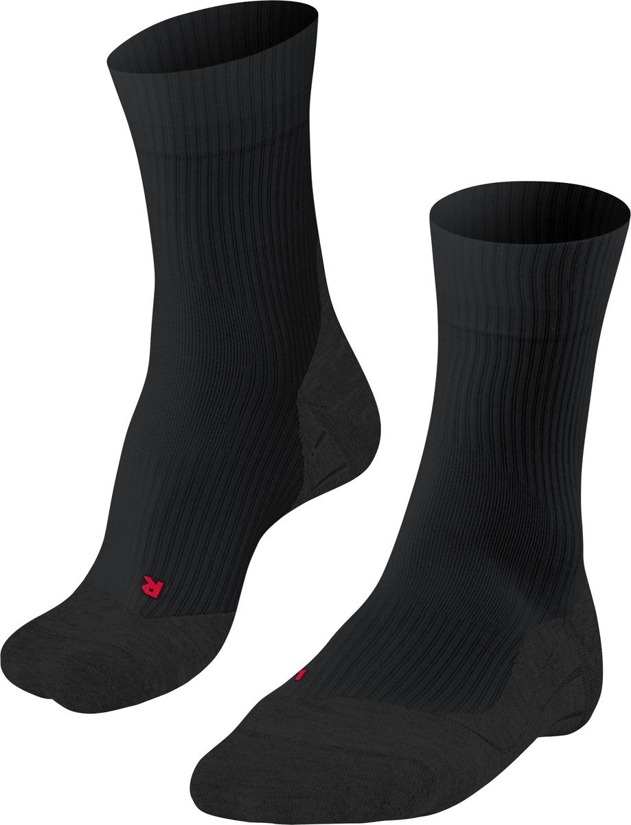 Falke te4 calcetines de tenis de material funcional de algodón anti-ampollas hombres negro - talla 39-41