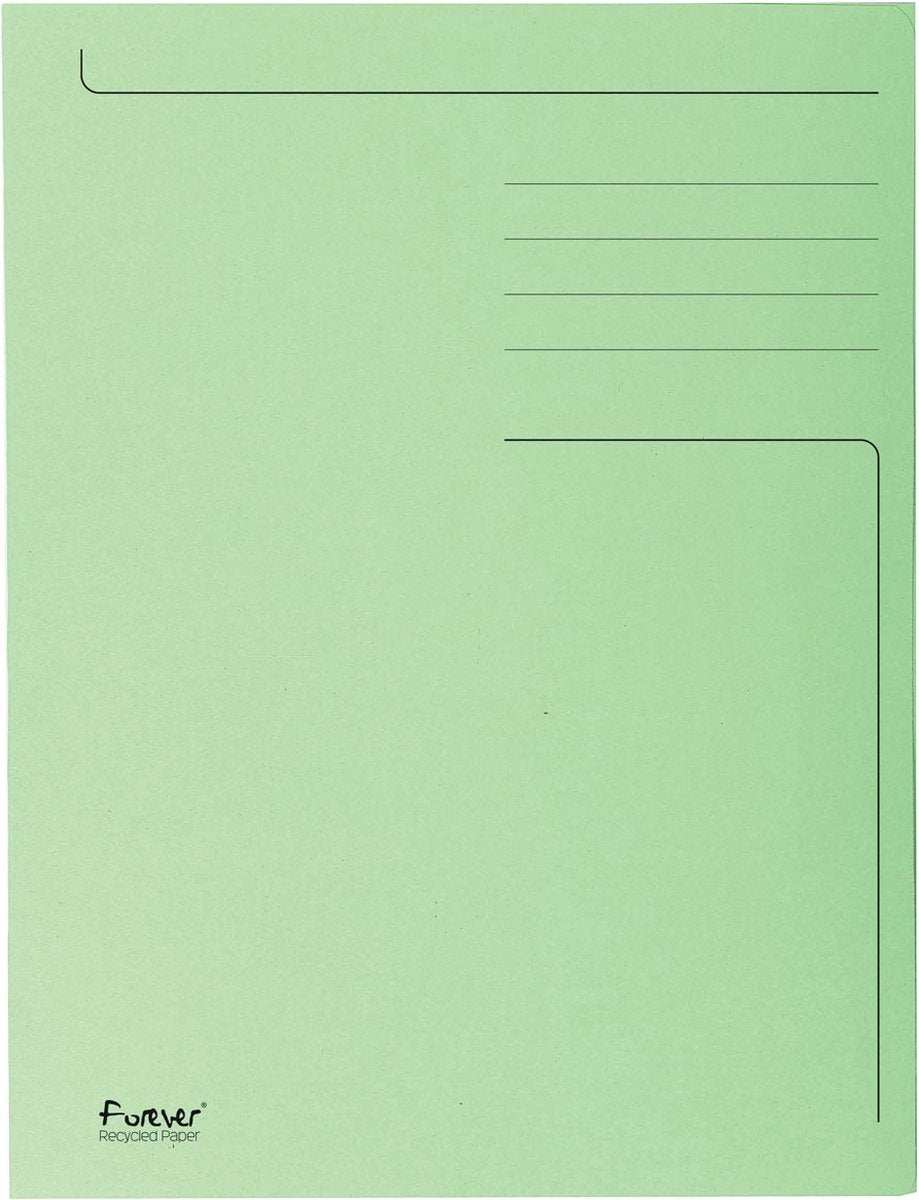 Exacompta 50x forever® bedrukte map met 3 kleppen - 280gm2 - 24x32 cm voor a4 - grasgroen - 448013e