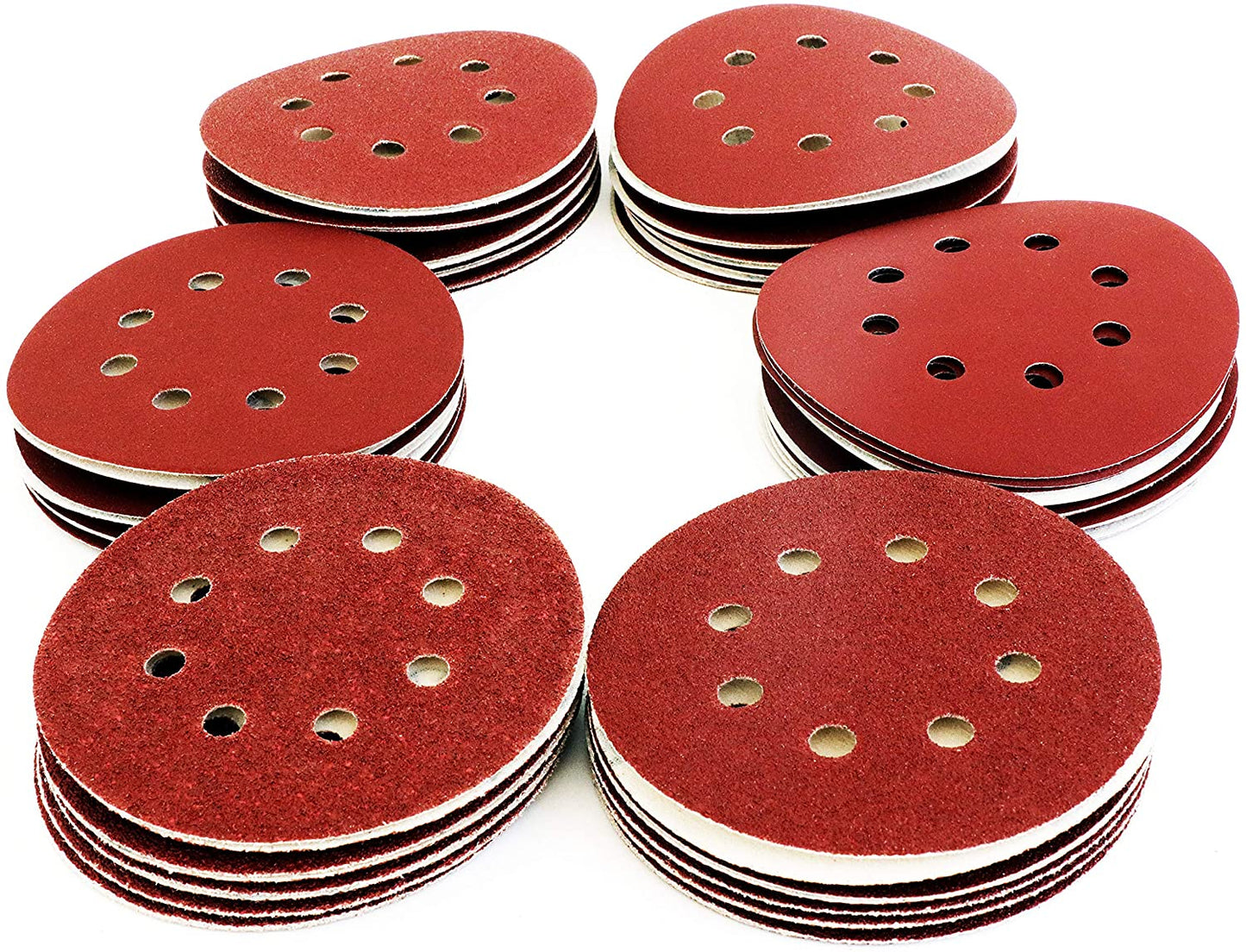 Juego de lijas con velcro Enzo s r 125 mm 60 piezas: cada una 10x p40, p60, p80, p120, p180, p240, 8 agujeros - b07gc4xnjq