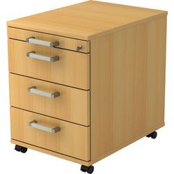 Bach mobile drawer unit hammerer vac30 beech self-assembly lockable