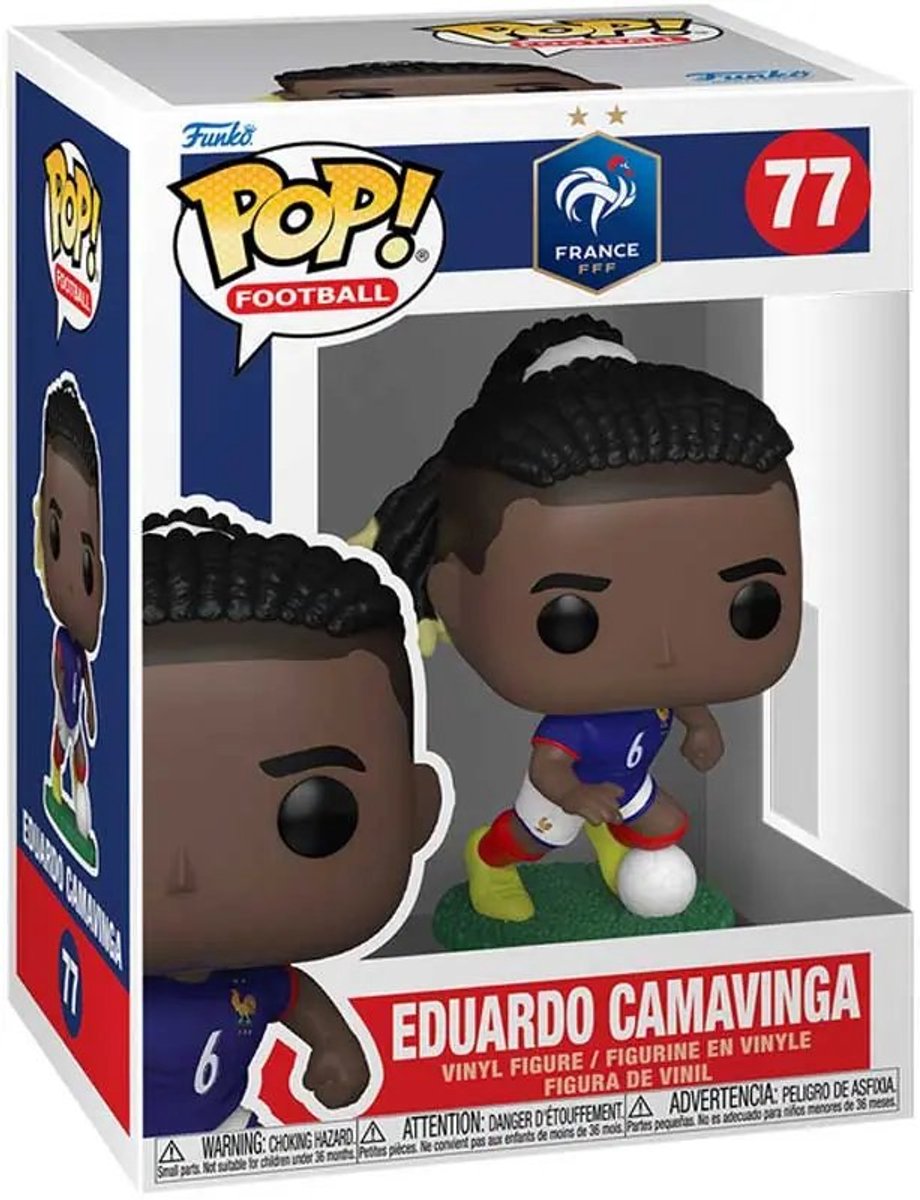 Funko e pop! figura in vinile di calcio francia- eduardo camavinga 9 cm pop! figura