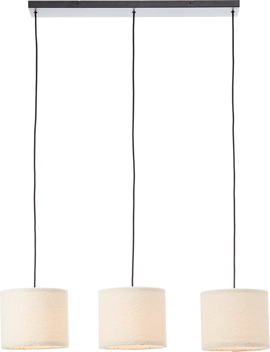 Brilliant teddy - hanglamp - 3-lichts - e27 max 3x25w - teddystof - beige