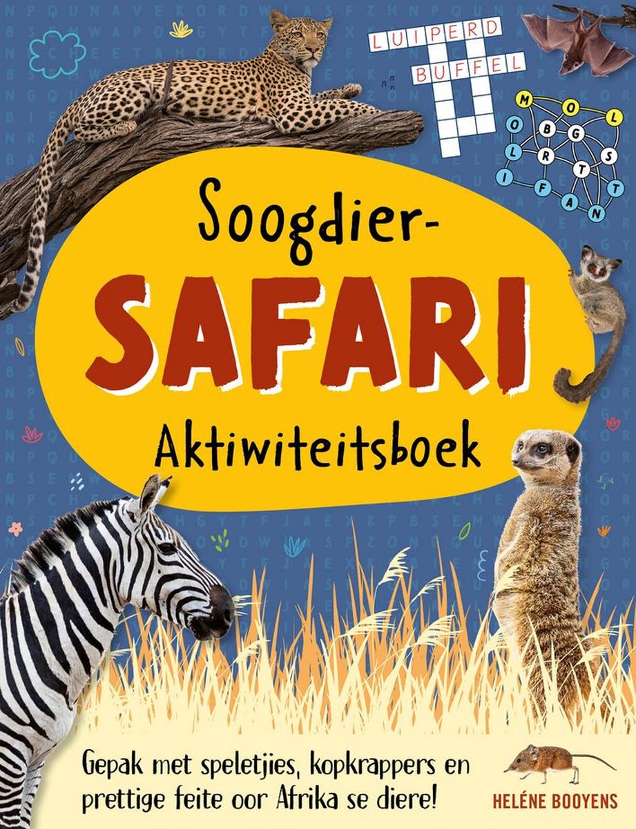 Libro de actividades de safari de mamíferos.