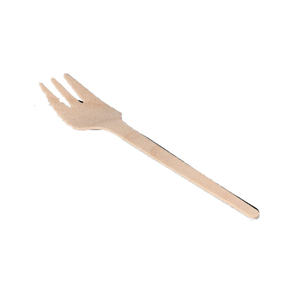 Forchetta snack in legno da asporto 140 mm (250 pezzi)