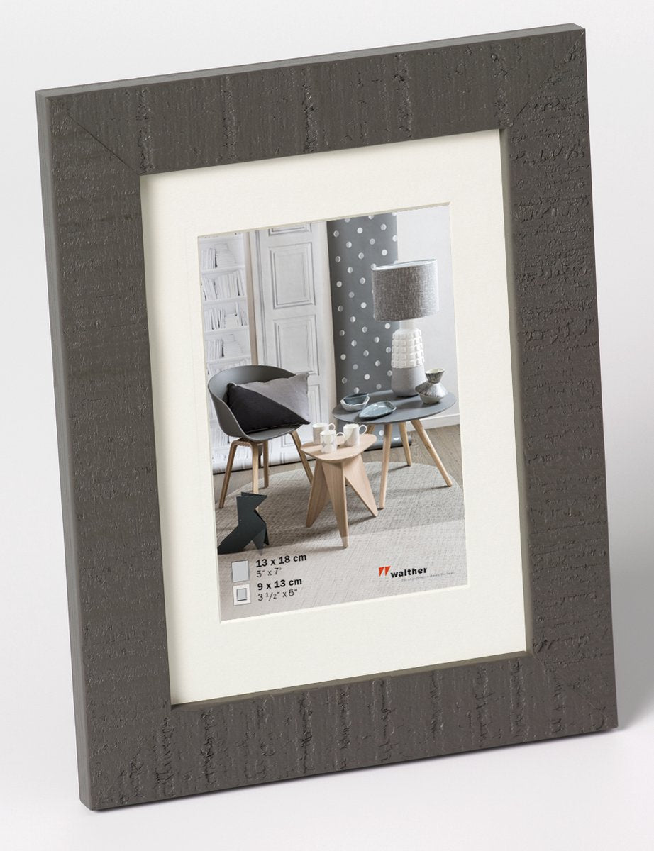 Walther home - marco de madera - tamaño foto 13x18 cm - gris