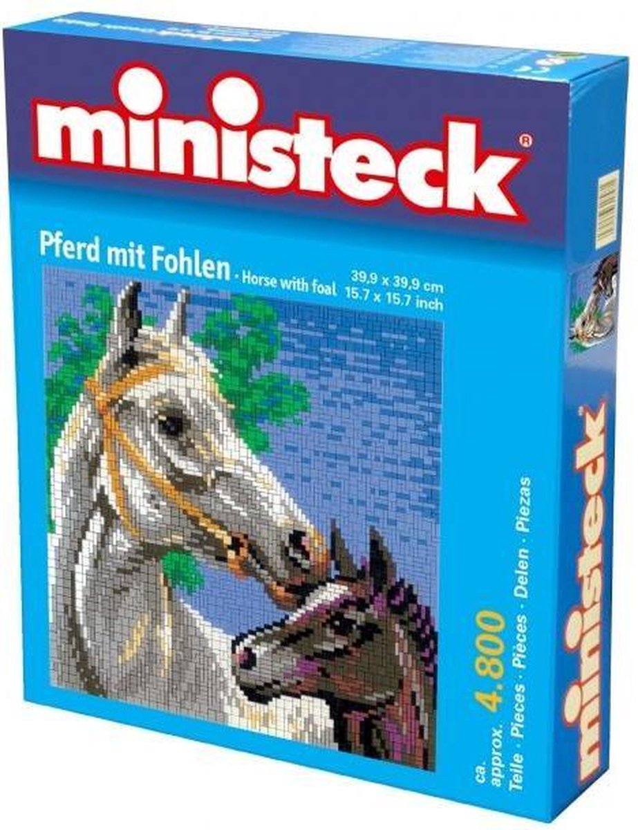 Cavallo Ministeck con puledro - secchiello xxl - 4800pz