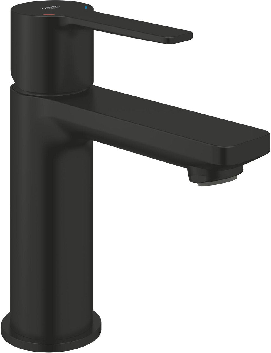 Grohe lineare new xs-size wastafelmengkraan – push-open waste – ecojoy – fastfixation plus – matte black