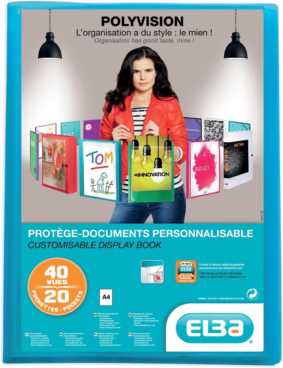 Album Elba polyvision show, a4, 20 buste, blu