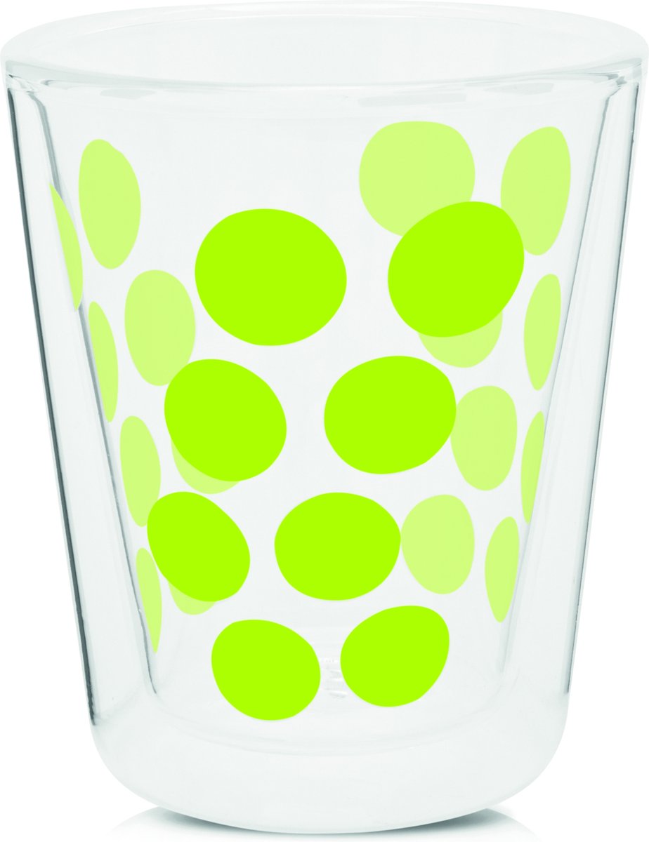 Zak!designs tazza da caffè dotdot - doppia parete - 20 cl - verde