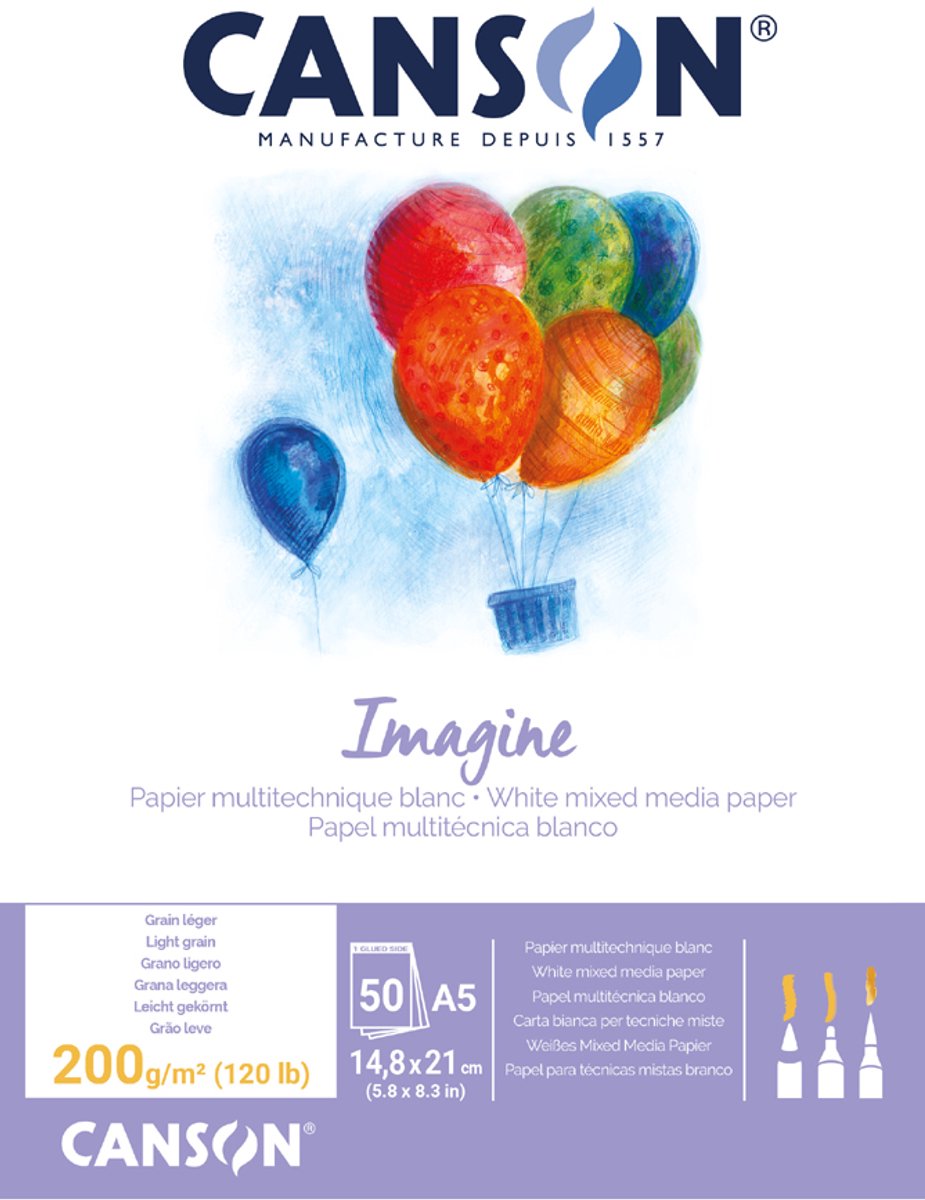 Canson schetsblok imagine, a5-formaat, 200 grams papier