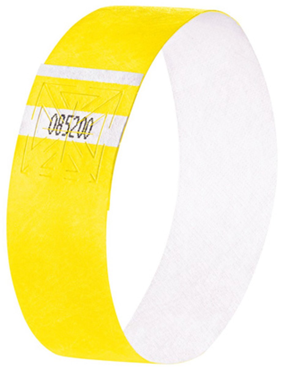 Braccialetti per eventi Sigel - super morbidi - 255x25mm - giallo neon - 520 pezzi - si-eb223