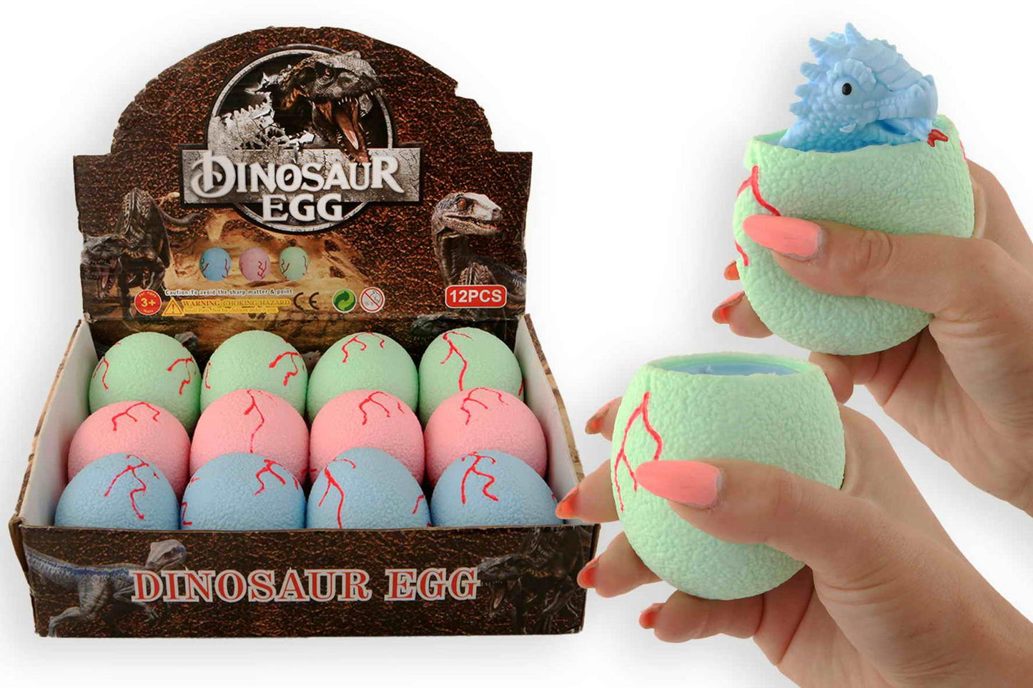 Spremere l'uovo di dinosauro pop-up di 6 cm