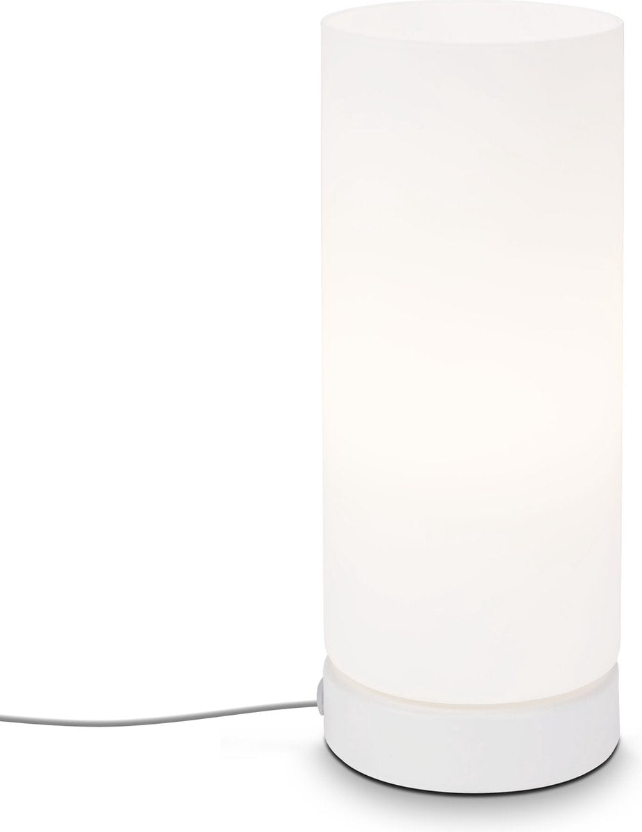 Briloner paipa - tafellamp - wit - glas - metaal - e14 fitting - ø10cm