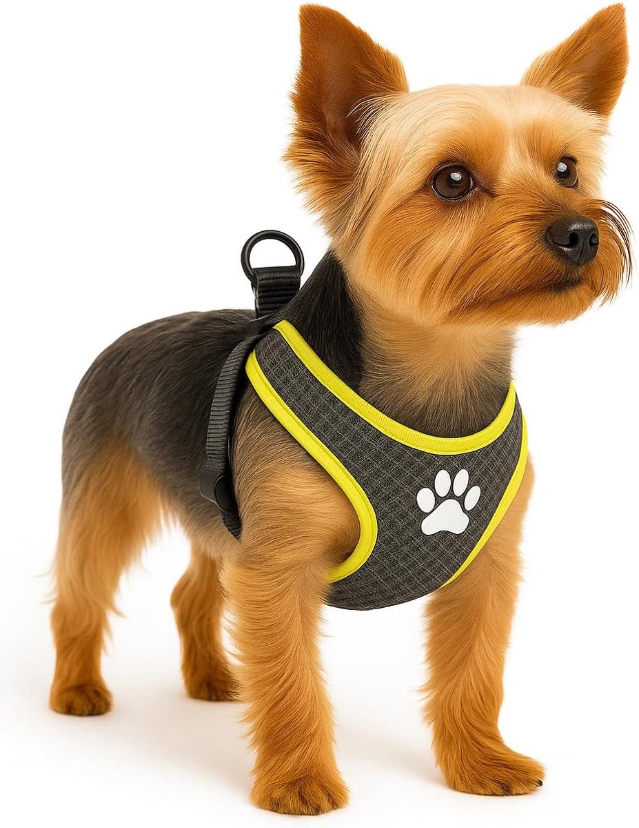 Arnés para perros Flamingo - arnés para perros - arnés para perros antitirones - arneses para perros - arnés para perros antitirones - step go tasha - gris - talla xs - a: 45cm b: 45-50cm x 12mm x 5mm