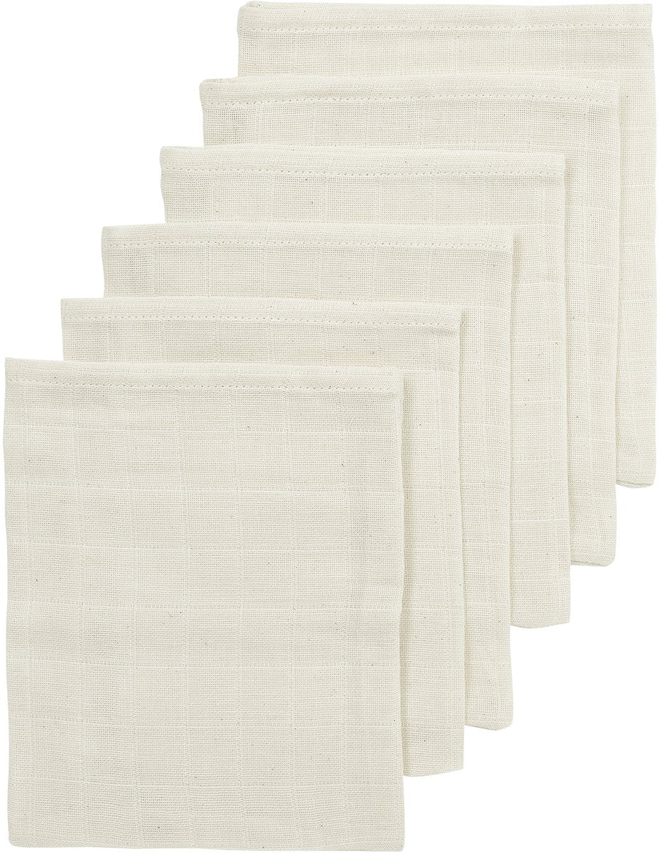 Meyco baby nature washandjes - hydrofiel - 6-pack - 20x17cm