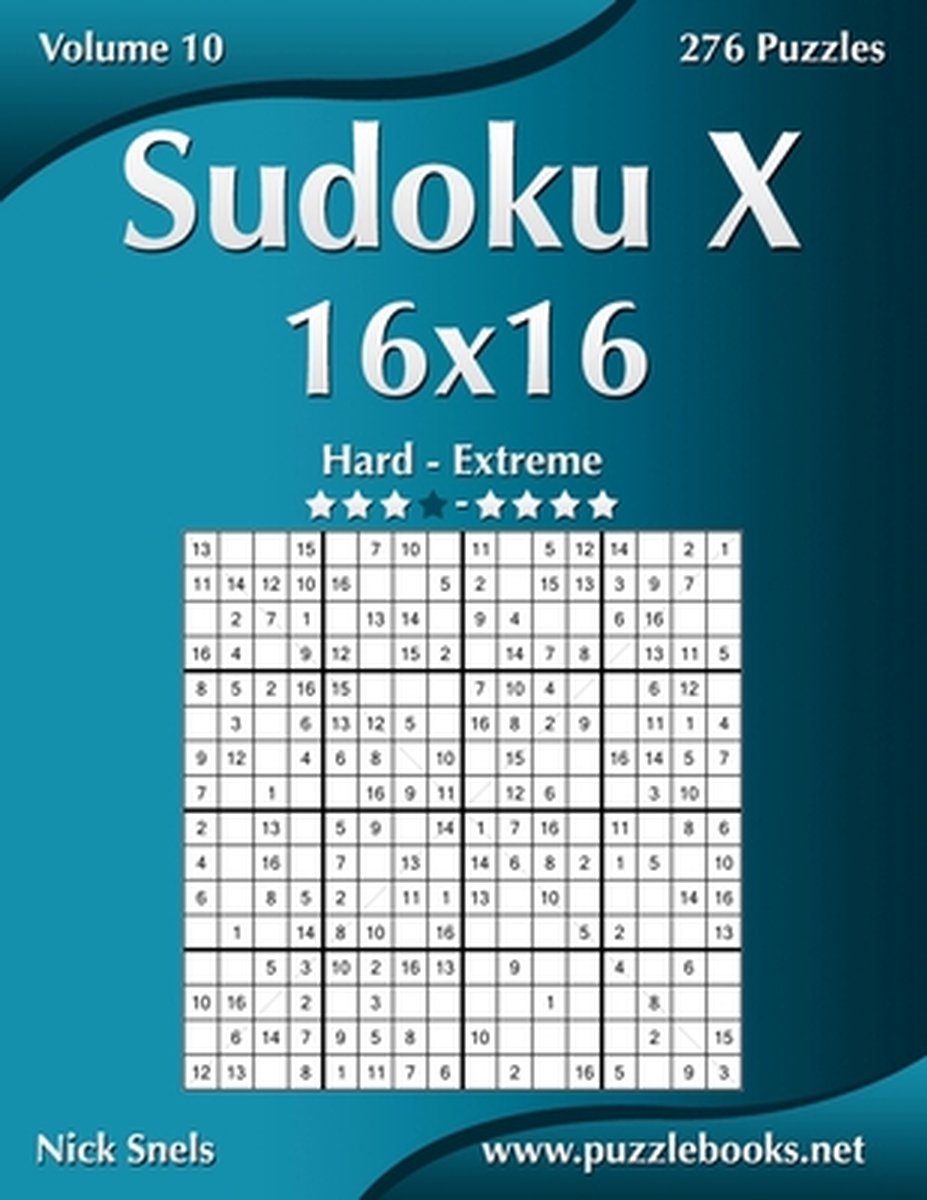 Nick Snels Sudoku x 16x16 Da difficile a estremo