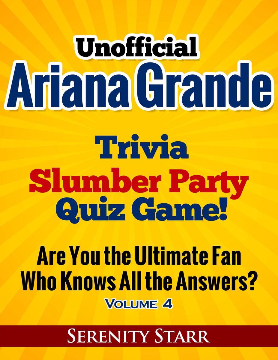 Ty non ufficiale ariana grande trivia slumber par gioco a quiz volume 4