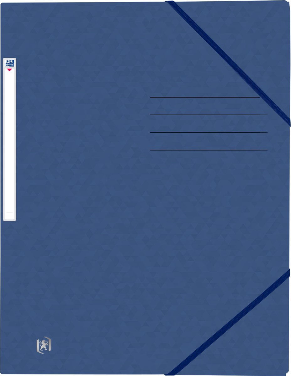 Oxford top file + - elastomap - 3 kleppen - elastiek - a4 - donker blauw - pak 10 stuks