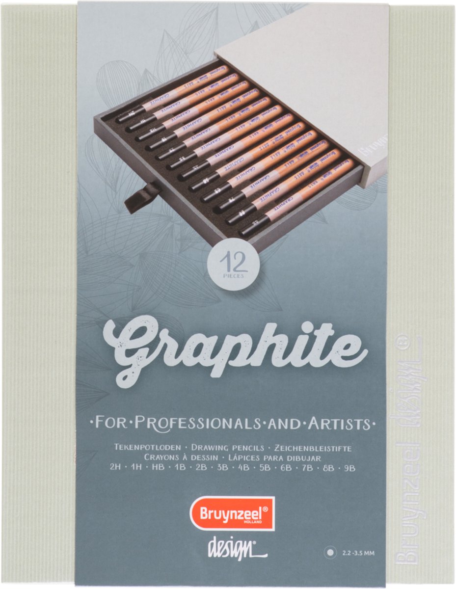 Lápices de grafito en caja de diseño Bruynzeel - 12 piezas