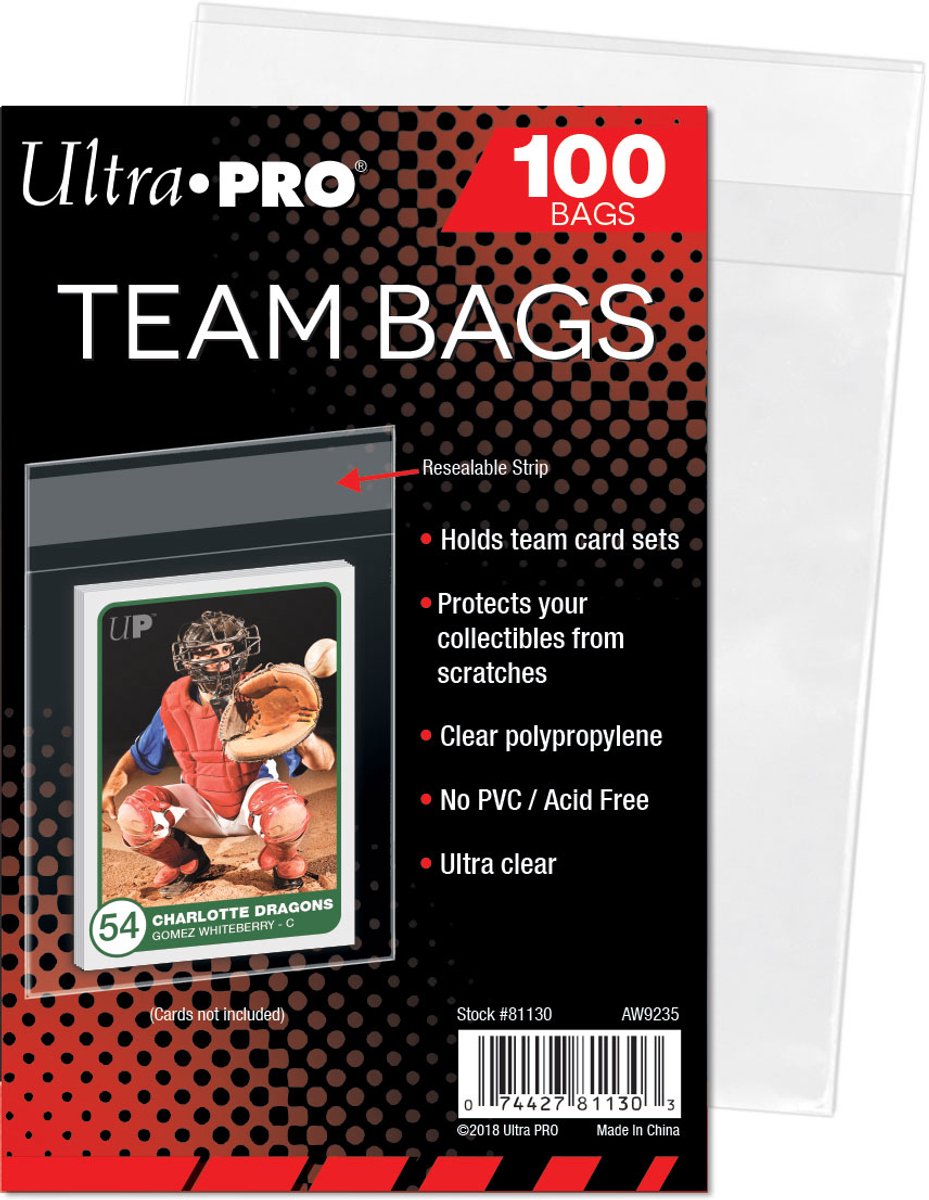 Borse portaoggetti Ultrapro 100 borse ultra pro team borse trasparenti con striscia adesiva richiudibile