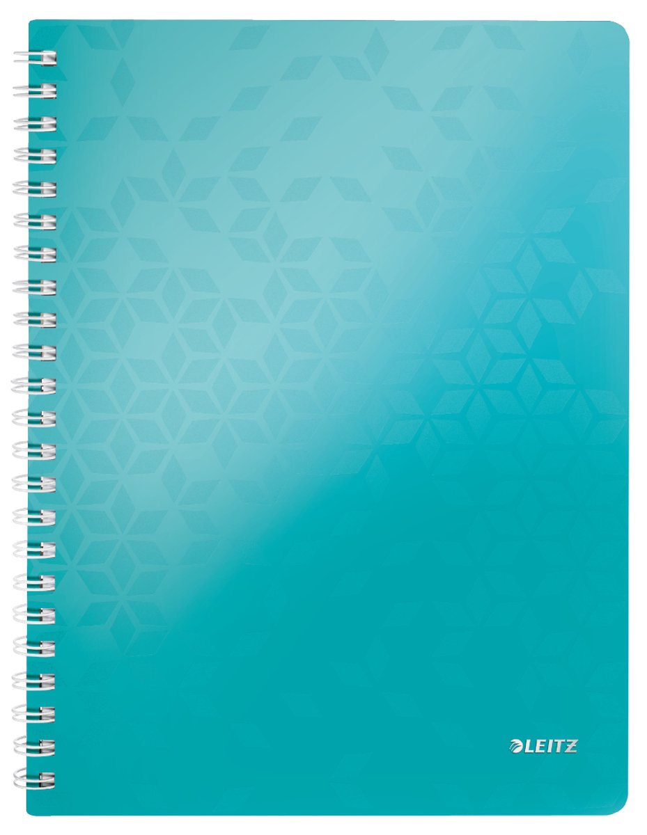 Cuaderno A4 con espiral Leitz wow - 80 hojas - rayado - certificado FSC - azul hielo