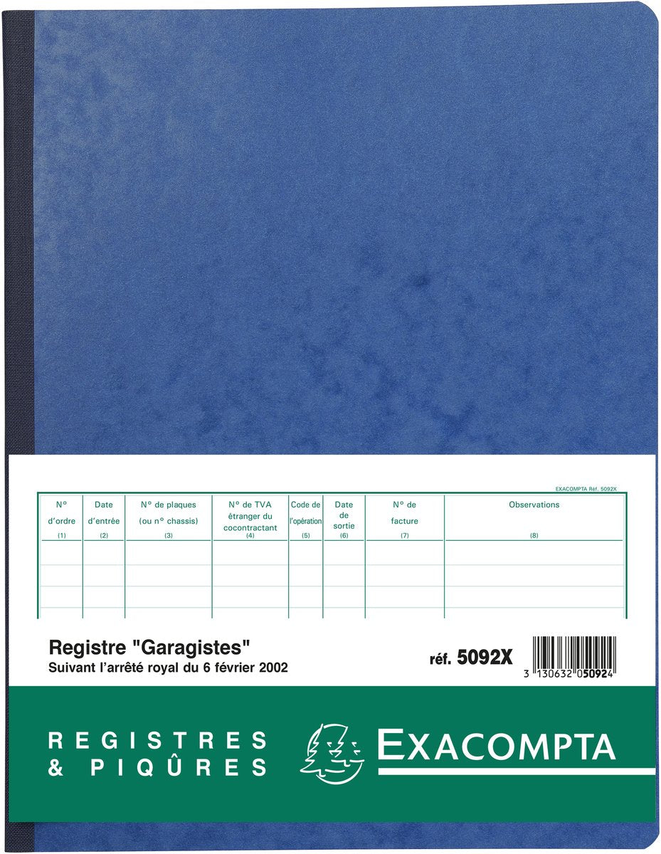 Registri speciali Exacompta per officine - Francese - 80 pagine - - 5092x