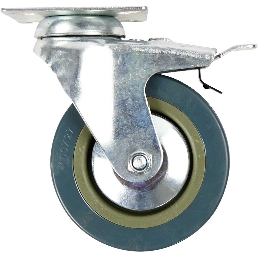 Ruote piroettanti, h: 130 mm, d 100 mm, 4 pezzi 1 scatola