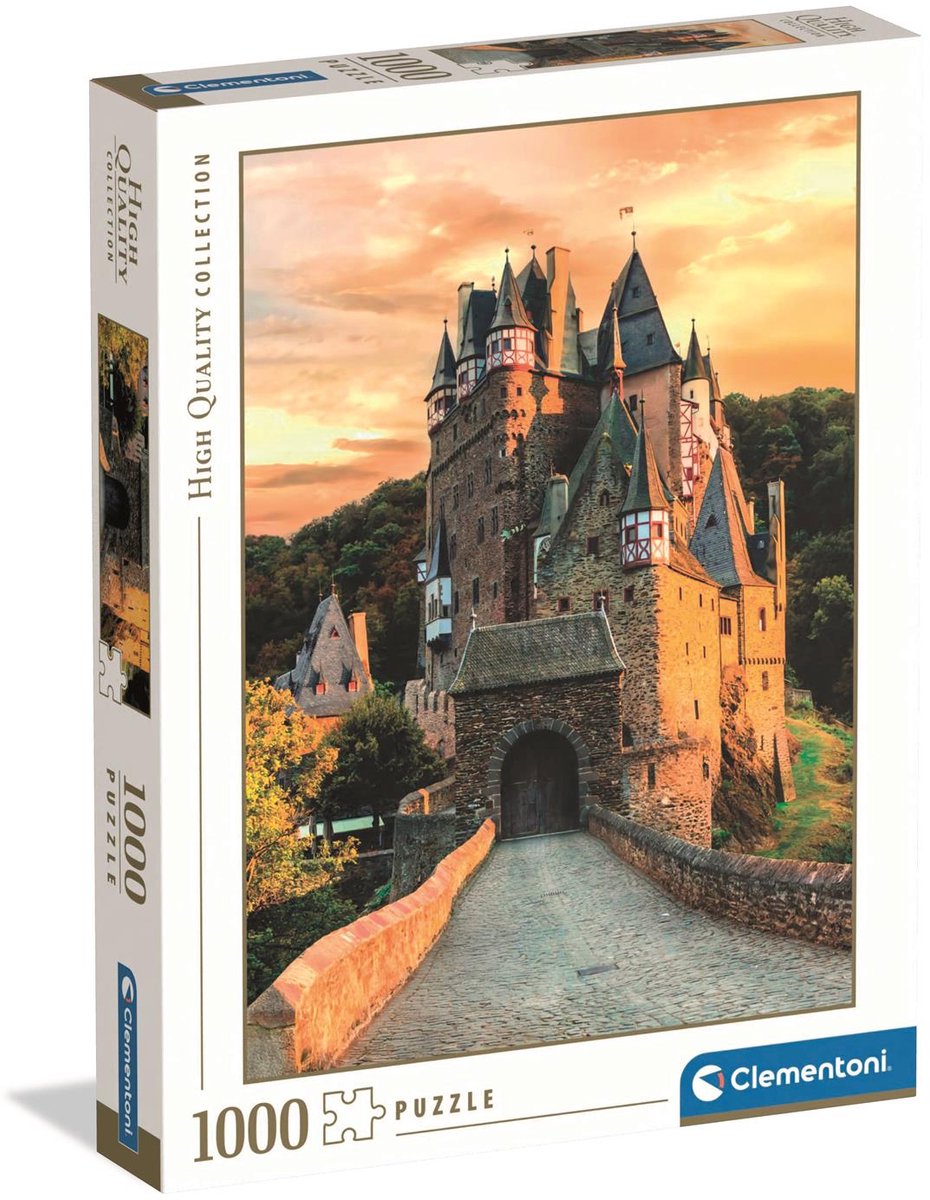 Ty Clementoni hora dorada en el castillo de Eltz - rompecabezas del castillo 1000 piezas adultos - rompecabezas HQC colección de alta calidad a partir de 12 años