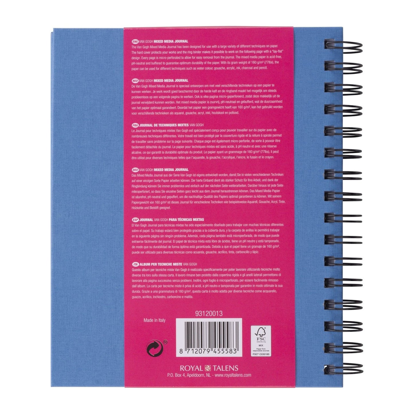 Van gogh • diario en técnica mixta a5 160 g 50 hojas
