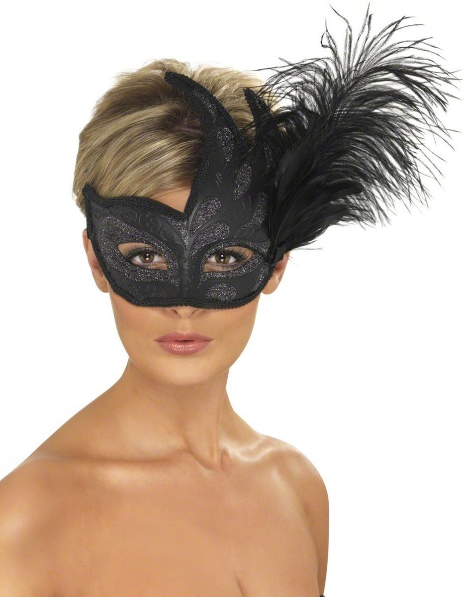 Smiffys travestimenti | copricapo: maschera decorata con piume di colombina