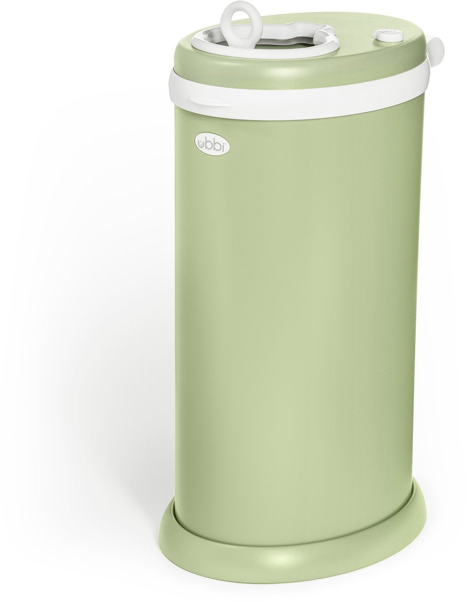 Ubbi - contenedor para pañales - verde mate - metal - inodoro - no requiere casetes de recarga