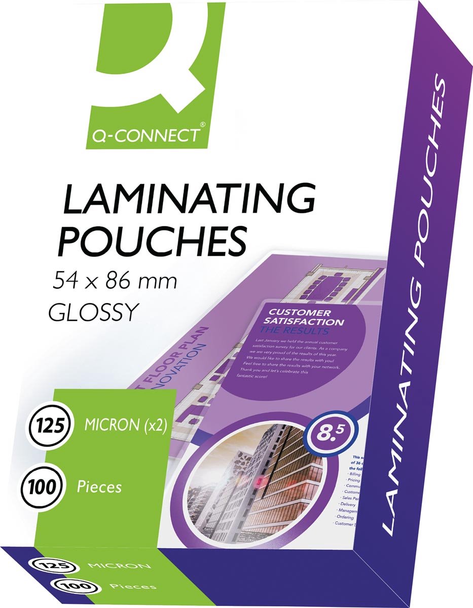 Bolsa plastificadora Q-connect 2x 125 micras 54x86mm 100 piezas
