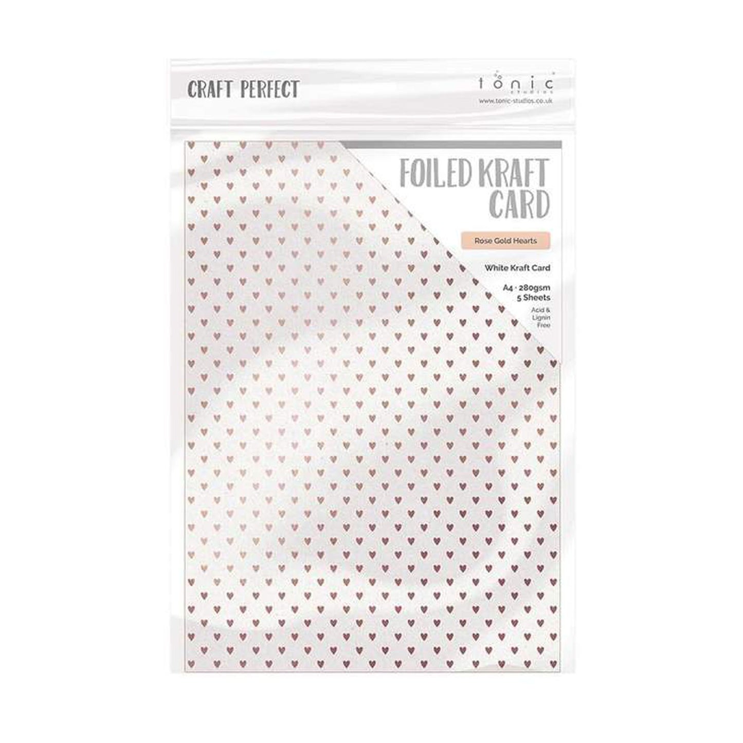 Craft perfect de tonic studios craft perfect • tarjeta kraft laminada a4 x5 280 g de corazones de rosas