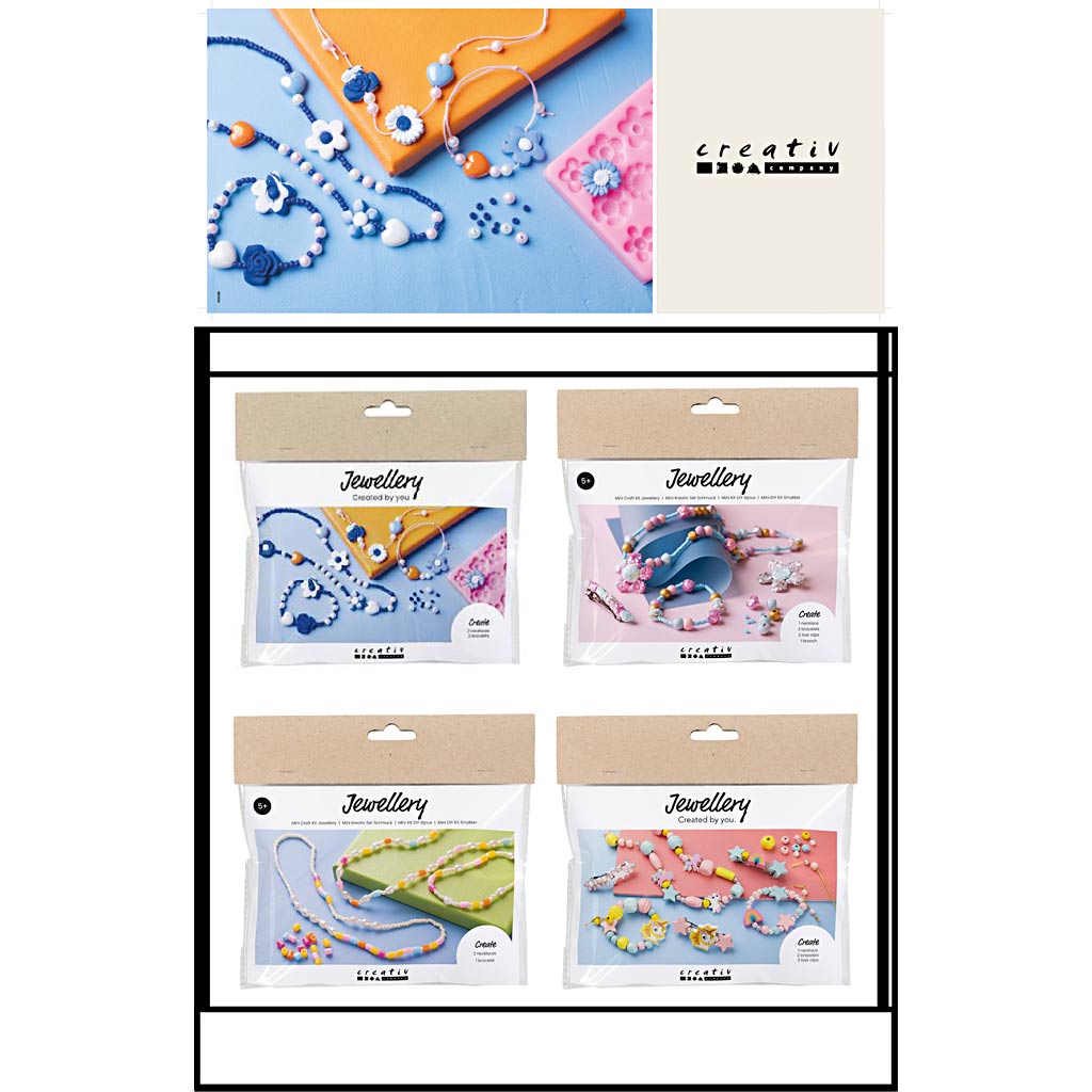 Piccolo espositore da banco dell'azienda Creativ, categoria gioielli, bambini, 38 unità. 1 pezzo