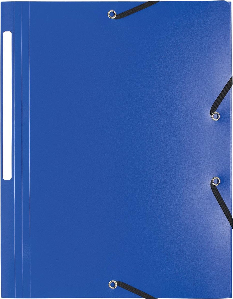 Cartella Exacompta elasto a4, realizzata in pp, 3 lembi ed elastico blu 10 pezzi