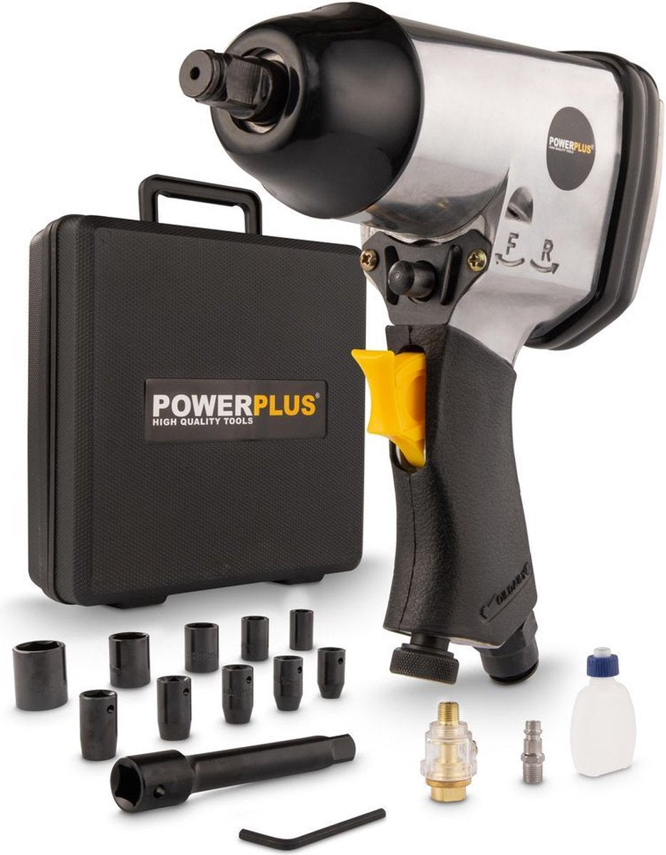 Avvitatore pneumatico Powerplus powair0010 - chiave pneumatica da 1 2 , 6,3 bar e 7000 giri/min, utensile pneumatico