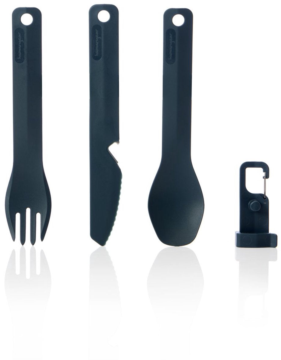 Equipo humano - gobites bio - k f s set - gris - cubiertos - reutilizable - cubiertos de camping