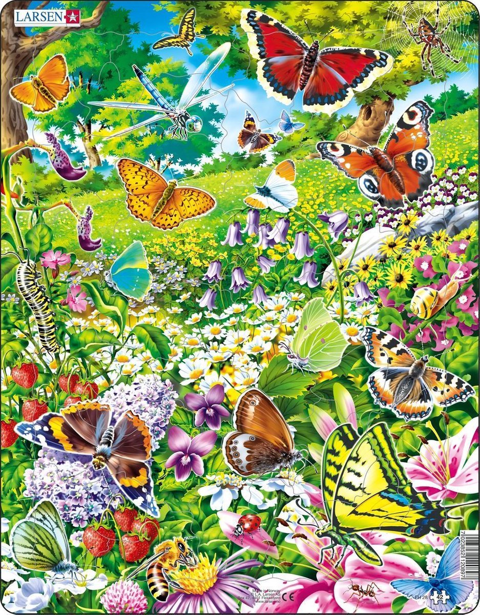Selecta Larsen Pluzzle Animals - mariposas, 42 °.
