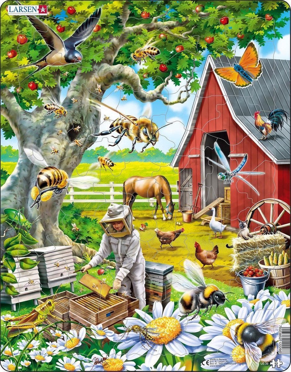 Animali SelectA Larsen Pluzzle - L'apicoltore alle api, 53st.