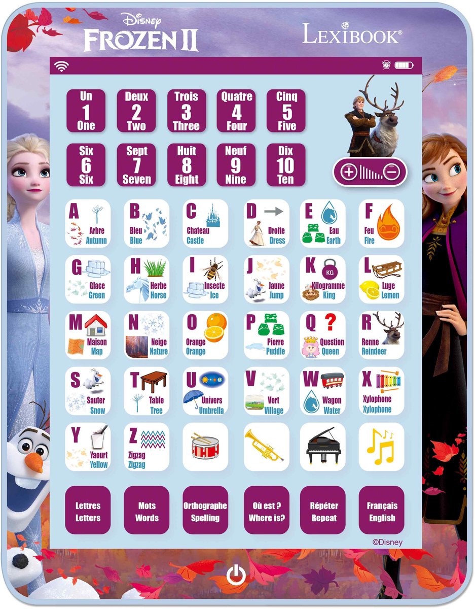 Lexibook tablette éducative bilingue la reine des neiges en francés y en inglés
