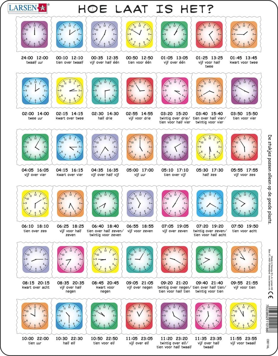 SelectA Larsen Play Puzzle Impara a guardare - a che ora è, 42 °.