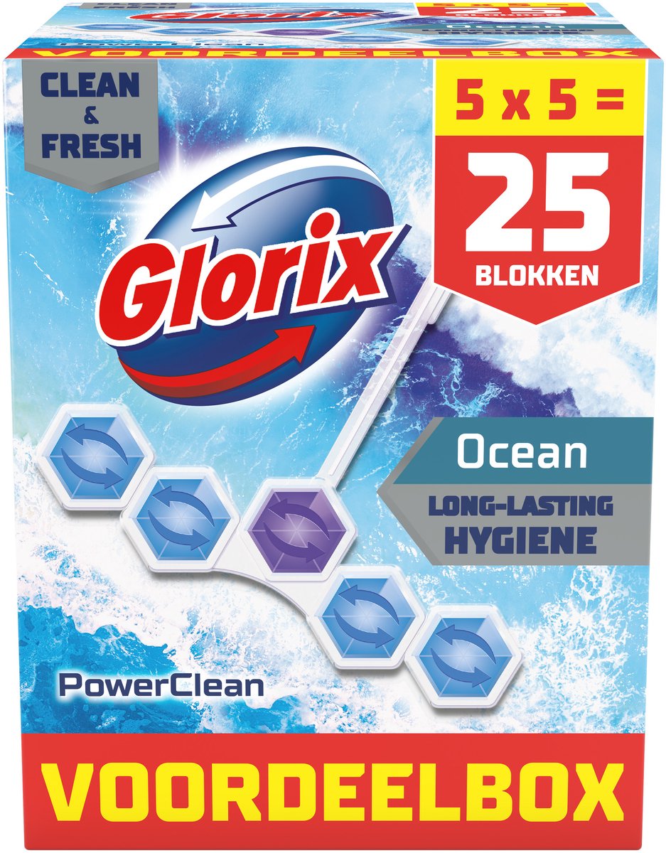 Glorix - blocchi WC - oceano - 25 pezzi - confezione risparmio
